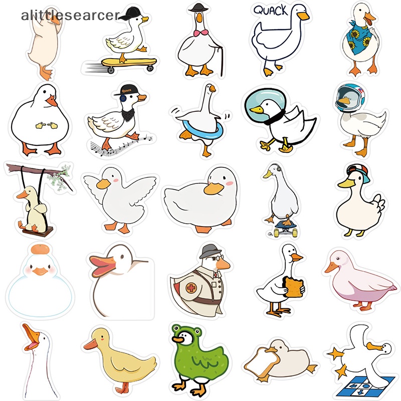 Bộ 50 Miếng Dán Hình Vịt Graffiti Dễ Thương Chống Nước Trang Trí Sổ Tay / Điện Thoại / Hành Lý / Xe Hơi