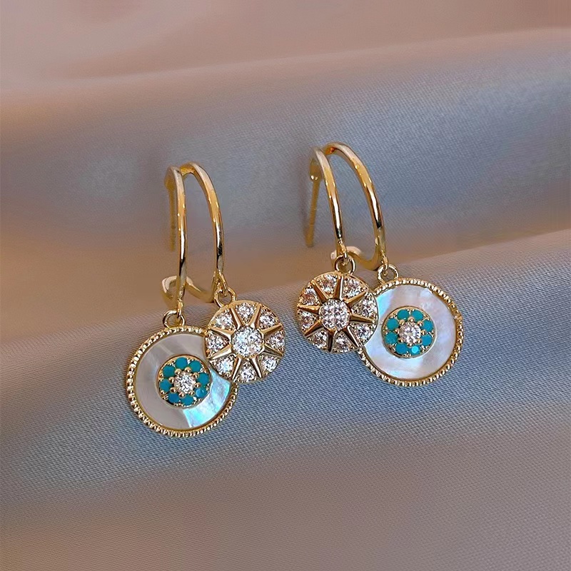 Khuyên Tai Hình Tròn Đôi Bằng Bạc sterling 925 Độc Đáo Thời Trang Mới 2023