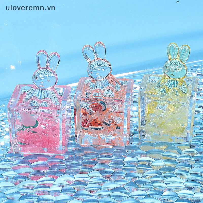 Bộ 2 Đồ trang trí Thỏ Bunny Hoạt Hình Phát Sáng Dùng Trang Trí Tiểu Cảnh