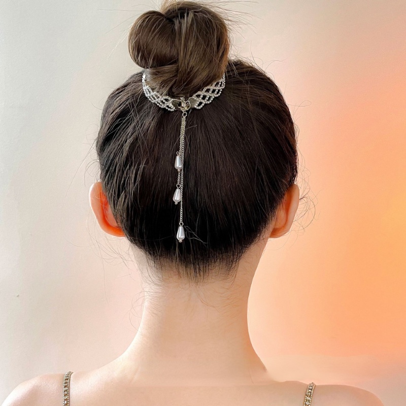 Kẹp Tóc Càng Cua Đính Đá Ngọc Trai Giả Hình Bướm Thời Trang Cho Nữ