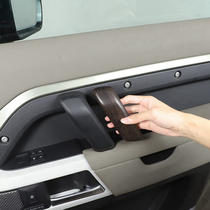 Set 3 Miếng Dán Tay Nắm Cửa Bên Trong Xe Hơi Land Rover Defender 110 2020-2023 Bằng Gỗ