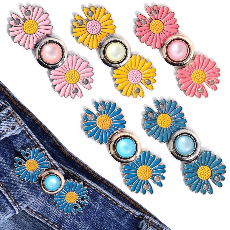 Khóa Kim Loại Hình Hoa Cúc Nhỏ Tinh Xảo Có Thể Tháo Rời Dùng Để May Quần Áo