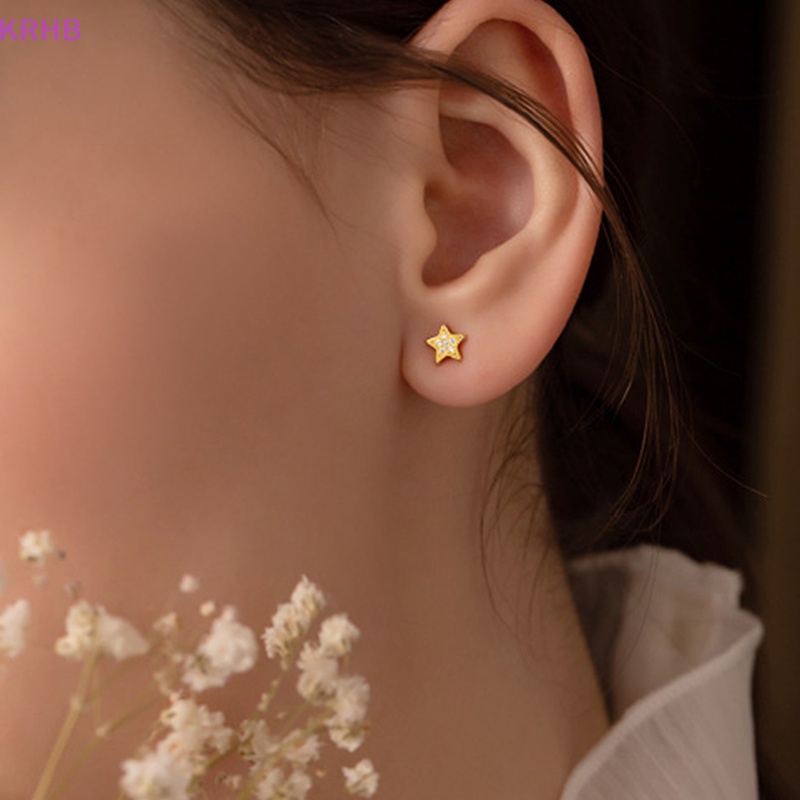 1 Đôi Khuyên Tai Bạc S925 Hình Ngôi Sao Năm Cánh Thời Trang Cho Nữ Mới