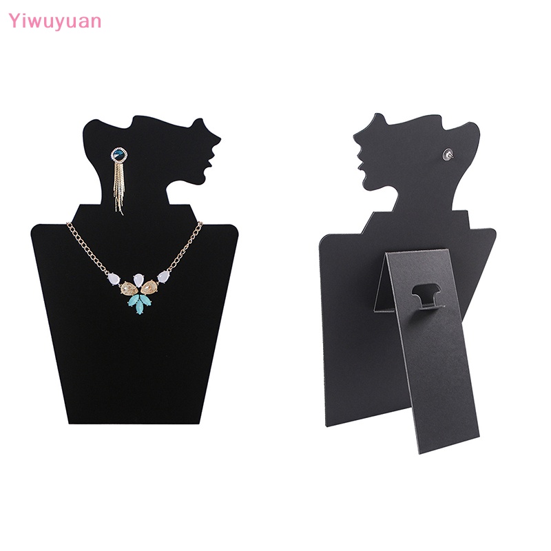< Yiwuyuan > Giá Đỡ Trưng Bày Trang Sức Bằng Vải Nhung Đen Mặt Hình Mặt Cười Đơn Giản Sắp Xếp Gọn Gàng