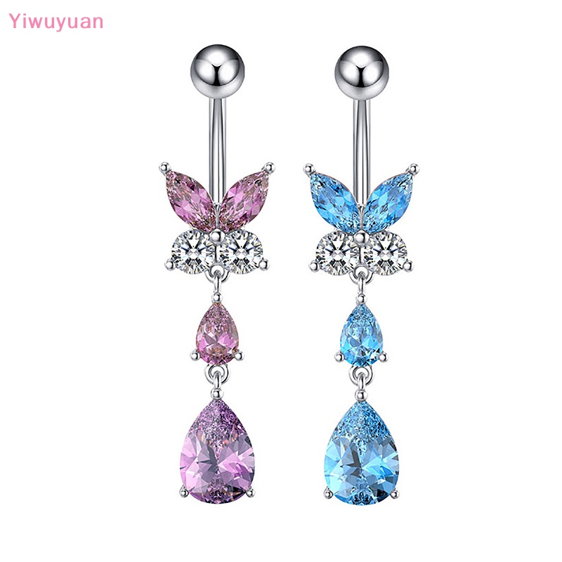 Khuyên Rốn Hình Bướm Đính Đá Zircon Thời Trang Mới Cho Nữ