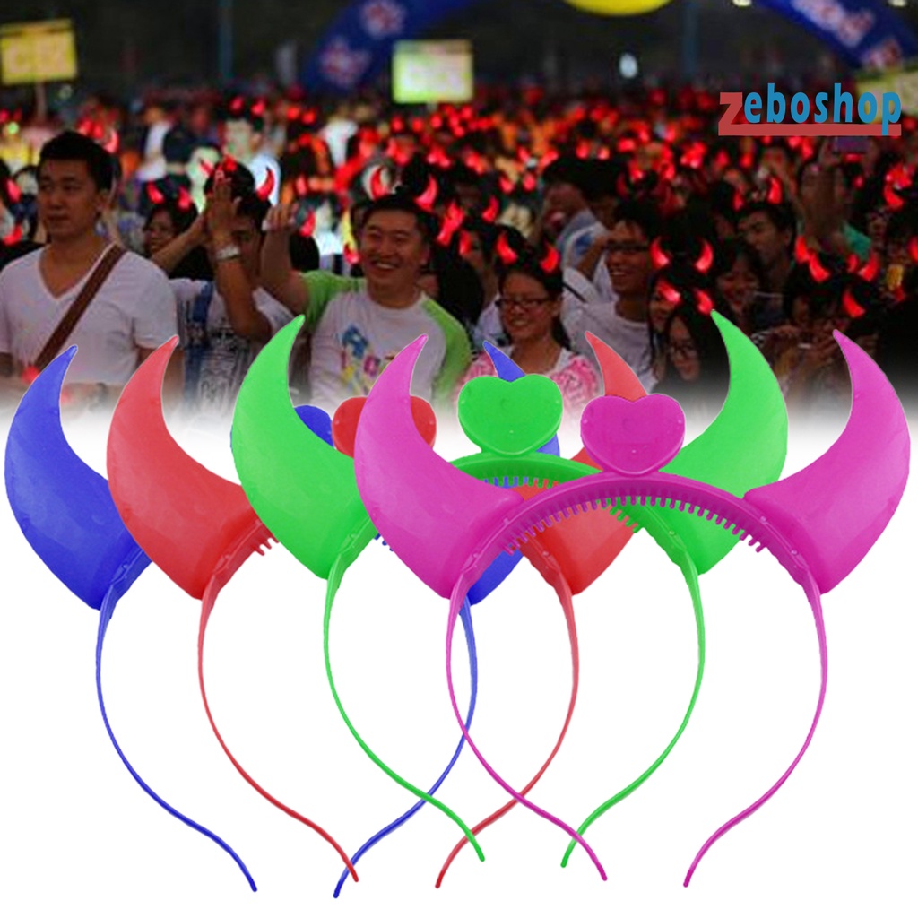 Cài Tóc Hình Sừng Bằng Nhựa Phát Quang Hóa Trang Cho Người Lớn Và Trẻ Em