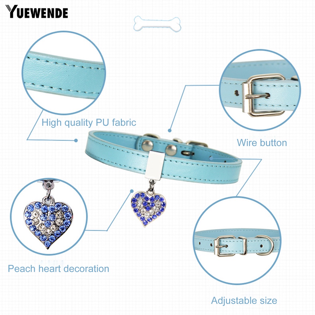 Vòng cổ Giả Da Mặt Trái Tim Thời Trang Cho Thú Cưng