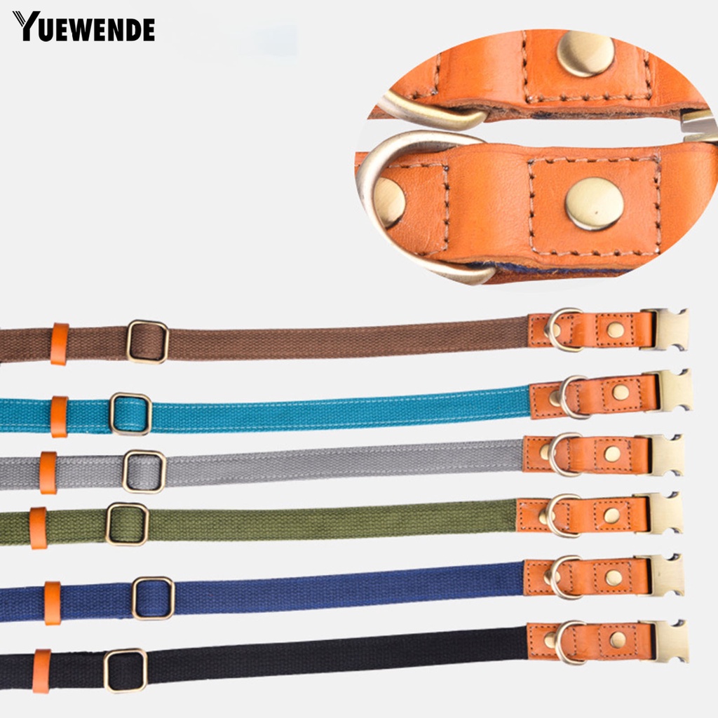 Vòng Cổ YQ.E Bằng Da Bò Polyester Khâu Chắc Chắn An Toàn Dành Cho Cún Cưng