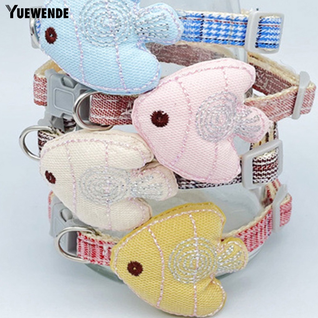 Vòng Cổ Vải Thoát Hiểm Họa Tiết Cá Hoạt Hình Dễ Thương Cho Thú Cưng