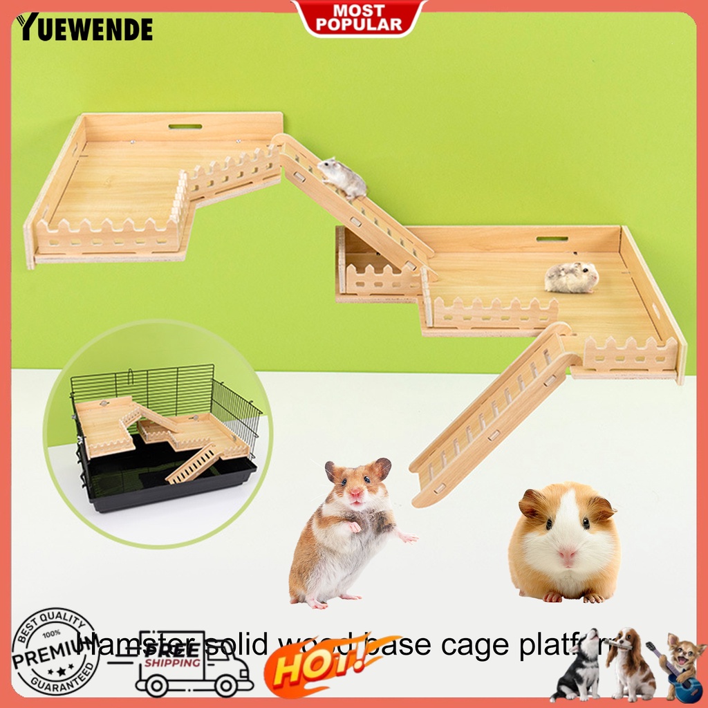 Yq.e Đồ Chơi Leo Trèo Hai Lớp Bằng Gỗ Dày Dặn Chống Cắn Dễ Lắp Đặt Cho Chuột Hamster