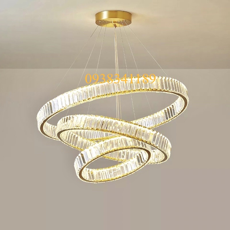 Đèn Thả Trần Không Gian Led HANBACHLIGHTING 3095 Pha lê K9 Cỡ 30-50-70cm và 40-60-80cm
