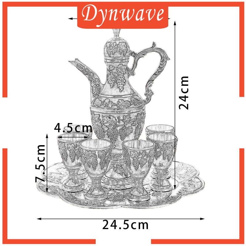 Bộ Ấm Trà Bằng Kính Kim Loại Phong Cách Vintage Châu Âu