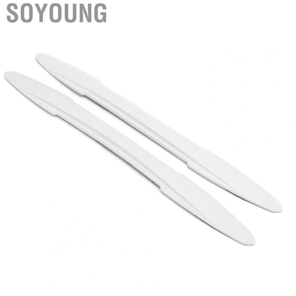 Soyoung Bumper Strip  White Carbon Fiber Rubber Material Guard 2pcs for Automobile Modification Universal