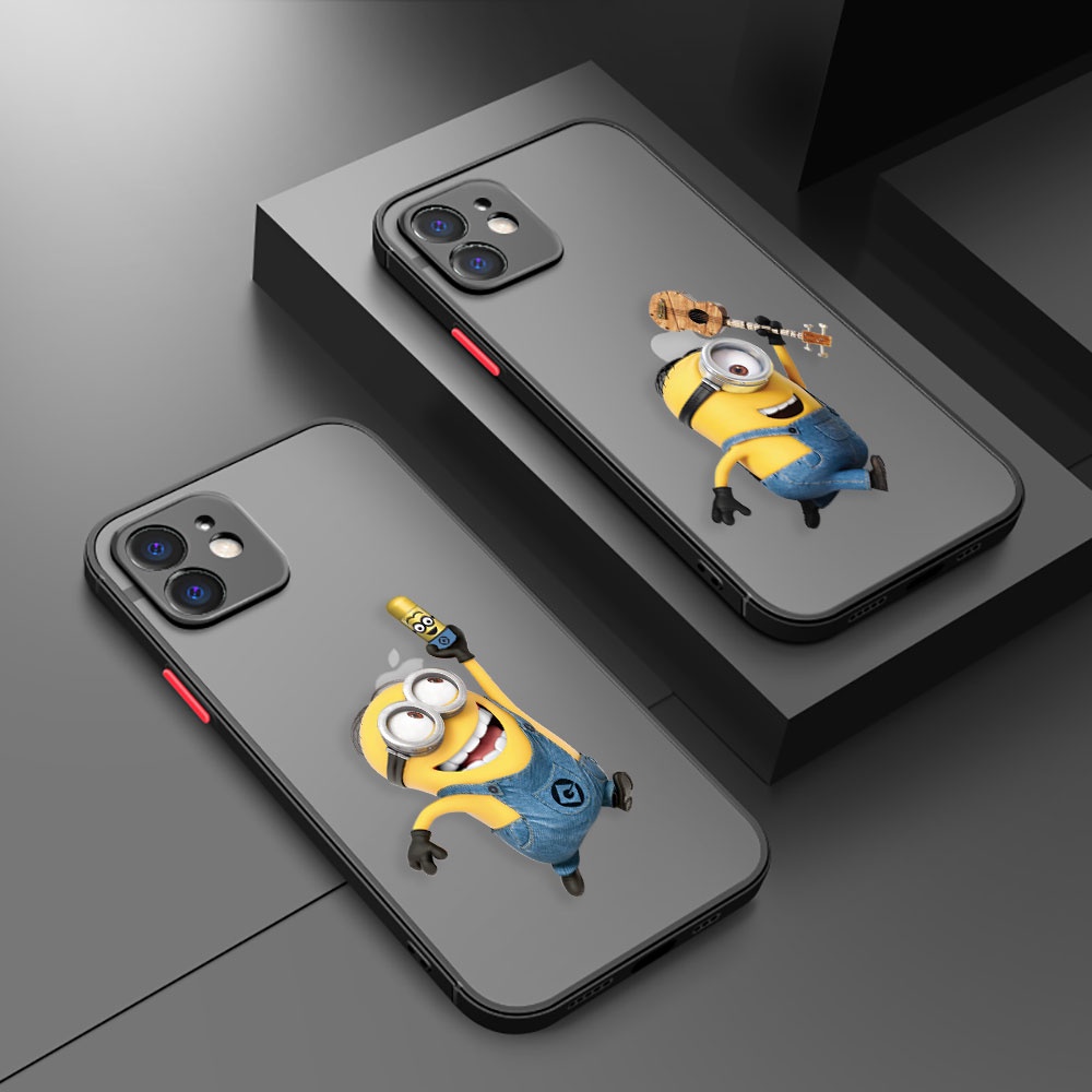 Chống SốcThông Thường Ốp Điện Thoại Da Cảm Giác Minions Dễ Thương Vui Vẻ Chạy Cho Apple iPhone 13 14
