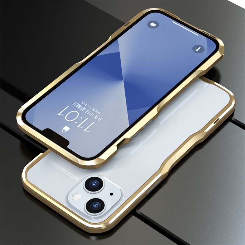 Ốp Điện Thoại Viền Kim Loại Cho iPhone 14 13 12 11 Pro max Mini 14Plus