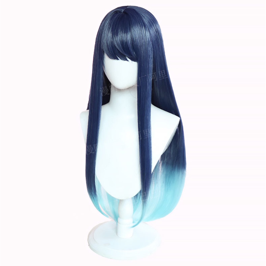 Tóc Giả YYDS Kurokawa Akane Hóa Trang Nhân Vật Oshi no Ko Màu Tím Xanh Dương Gradient Chịu Nhiệt