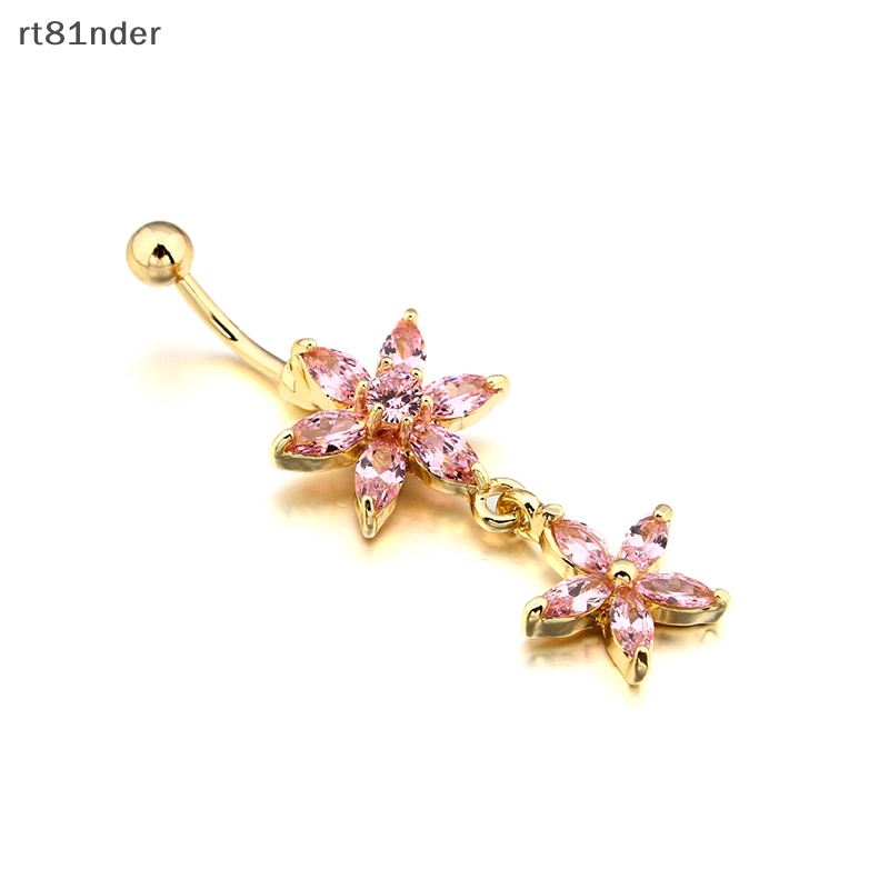 1 Khuyên Rốn Hình Hoa Đính Đá Zircon Thời Trang Cho Nữ