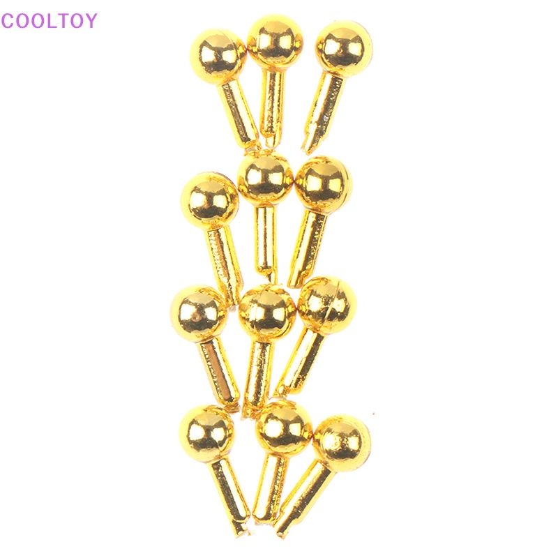 Set 12 Tay Nắm Ngăn Kéo Mini Màu Vàng Kim Tỷ Lệ 1 / 12 Trang Trí Nhà Búp Bê