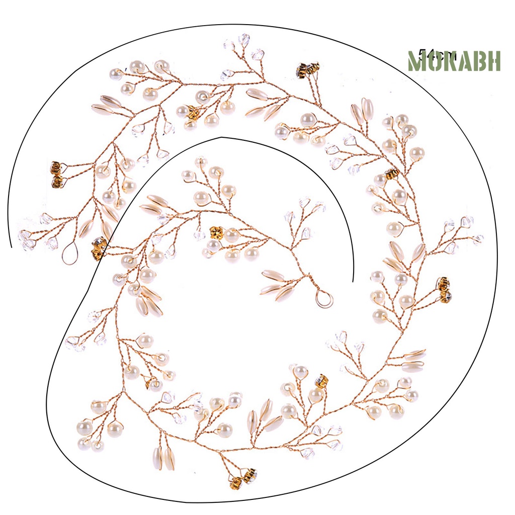 Tóc Giả Đính Ngọc Trai Lấp Lánh Đa Năng Thanh Lịch Cho Cô Dâu