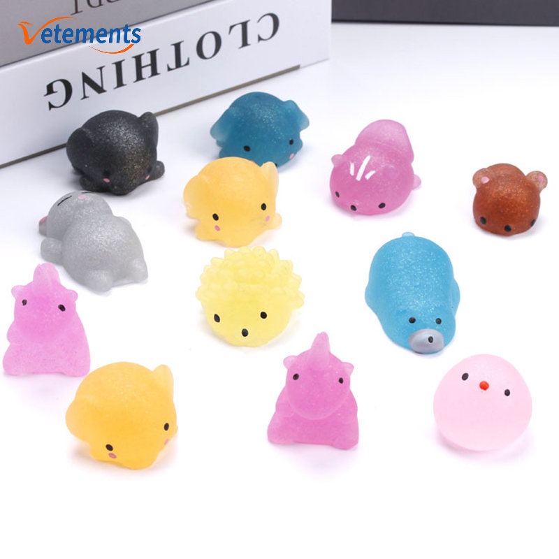 1 Búp Bê Đồ Chơi Mini Bằng TPR Đàn Hồi Cao Hình Động Vật Mềm Có Thể Bóp Để Giảm Căng Thẳng