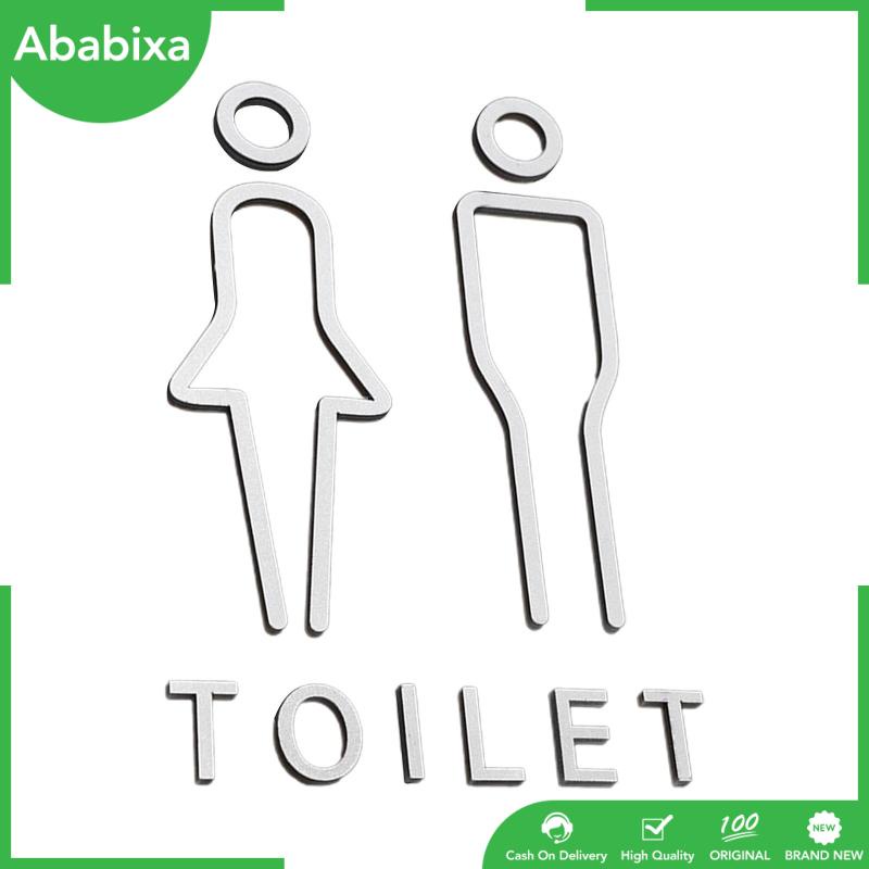 [Ababixa] Set 2 Bảng Kí Hiệu Toilet Không Trang Trí Phong Cách Retro Bắc Âu
