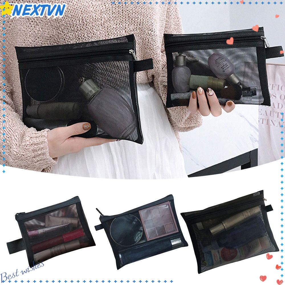 Set 3 Túi Lưới Đựng Mỹ Phẩm / Đồ Vệ Sinh Cá Nhân Cho Nữ