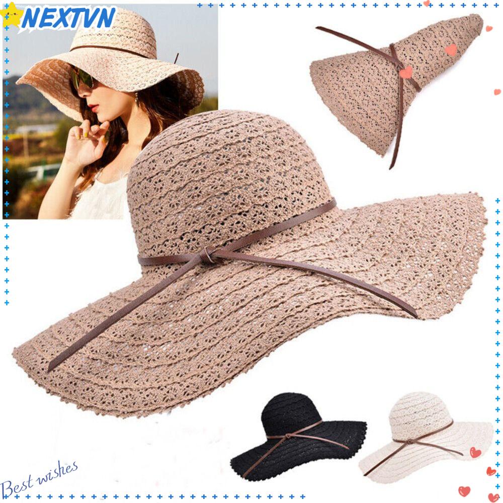 Mũ Cói Rộng Vành Che Nắng Có Thể Gấp Gọn Tiện Dụng