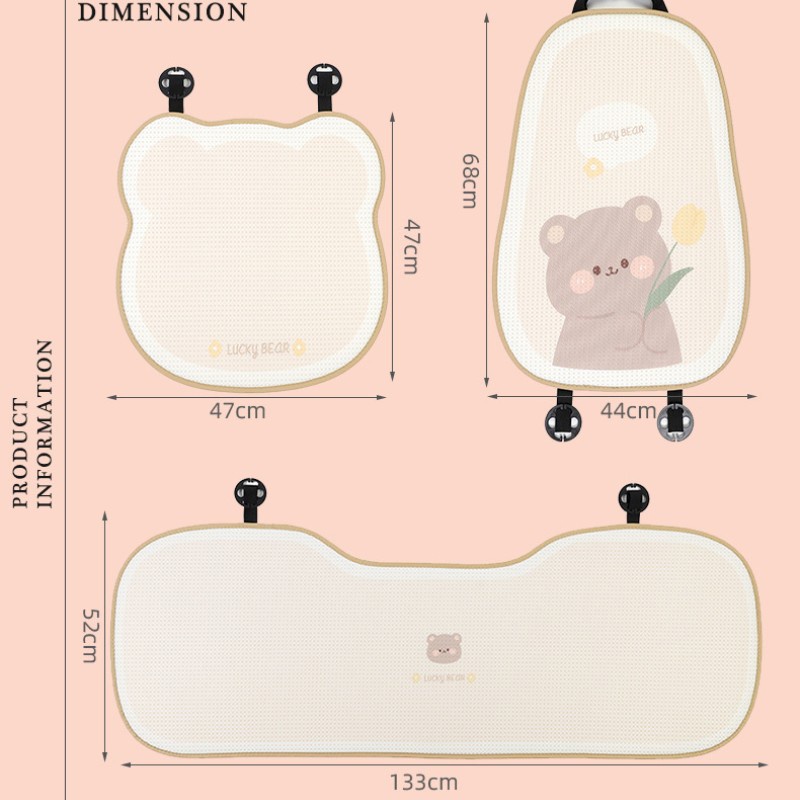 Vỏ Bọc Ghế Ngồi Xe Hơi Thoáng Khí Họa Tiết Hoạt Hình Dễ Thương