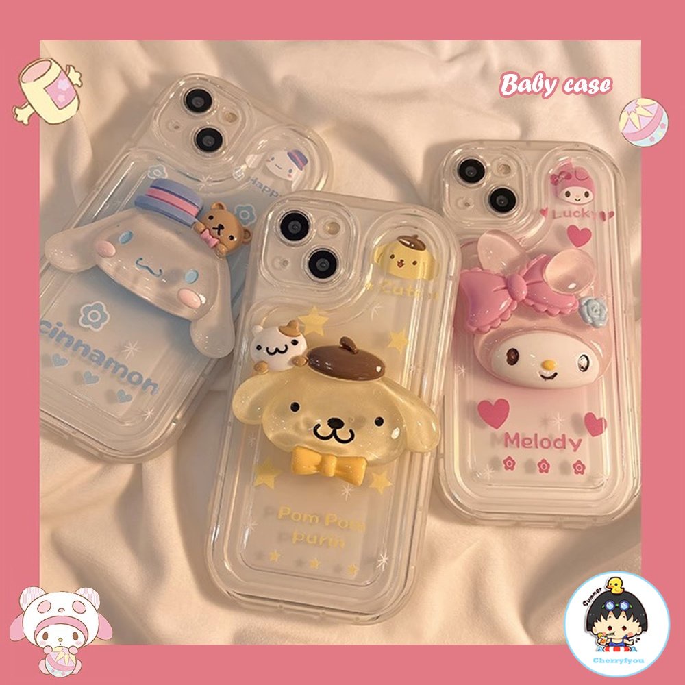 Ốp Điện Thoại TPU Mềm Chống Trượt In Hình Sanrio 3D Cho IPhone 11 14 13 12 Pro Max XR XS Max 7 8 Plus SE