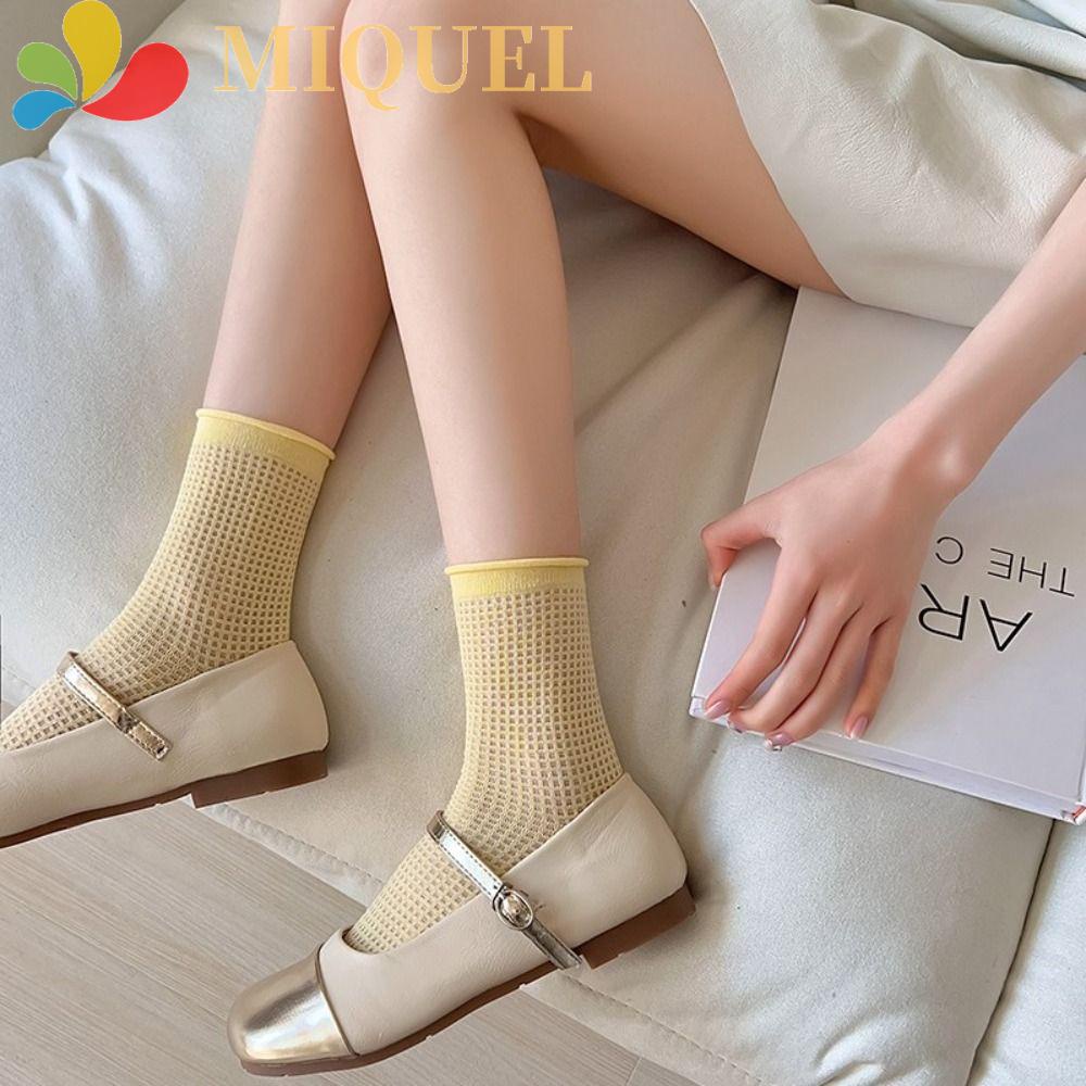 Vớ Cotton Mềm Co Giãn Viền Xếp Nếp Phong Cách Hàn Quốc Dễ Thương Cho Nữ