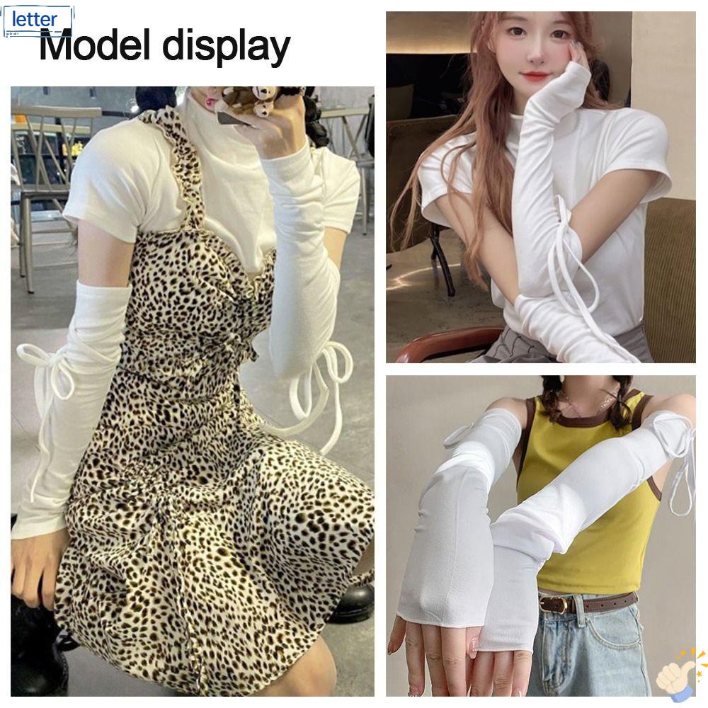 Ống Tay Áo Thể Thao Bằng Lụa Lạnh Màu Sắc Ngọt Ngào Cho Nữ