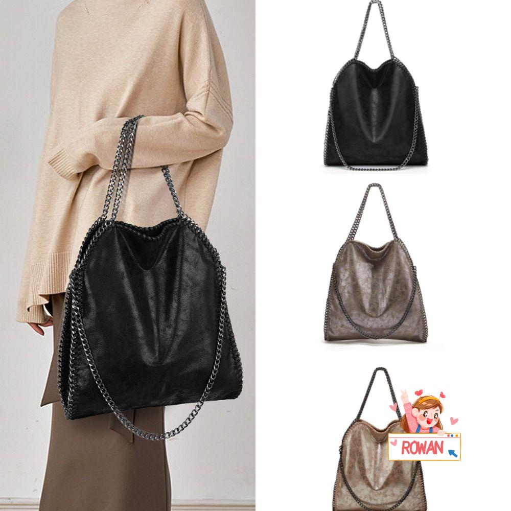 ROWANS Túi Xách Da Pu Màu Đen Sức Chứa Lớn Thời Trang Cho Nữ
