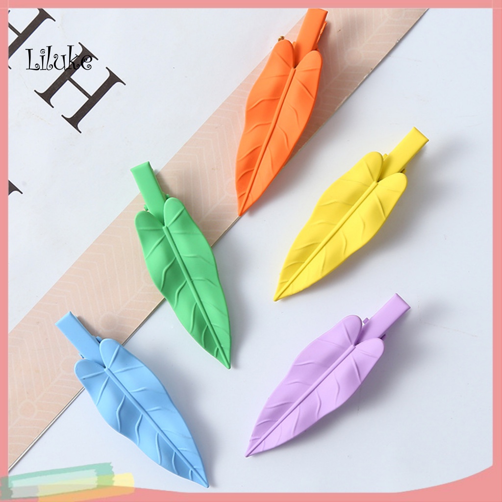 Kẹp Tóc Hợp Kim Không Gỉ Hình Chiếc Lá Dễ Thương Cho Nữ