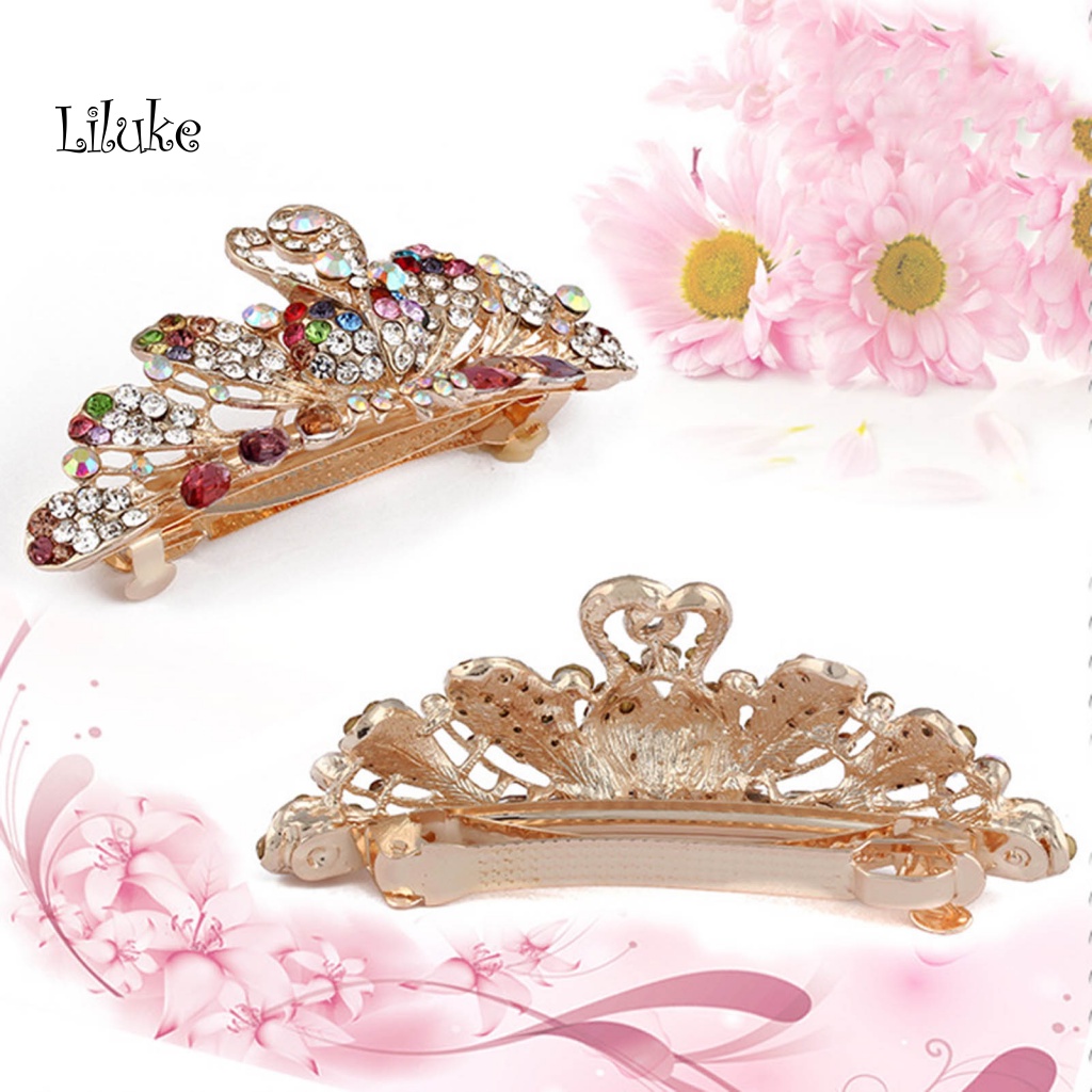 Kẹp Tóc Hợp Kim Đính Đá Nhiều Màu Sắc Trang Nhã Cho Nữ