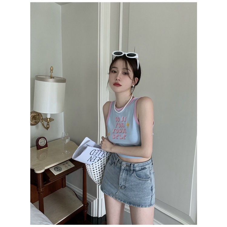 Áo Hai Dây Ngắn Ôm Dáng Phong Cách Retro Quyến Rũ Dành Cho Nữ