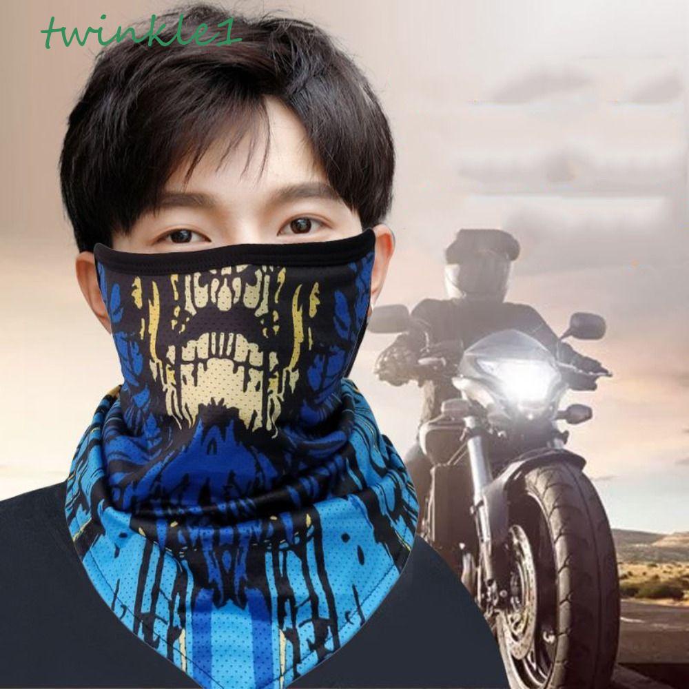 Khẩu Trang Chống Nắng Bằng Lụa Lạnh Thoáng Khí Bảo Vệ Cổ Và Mặt Đầu Lâu