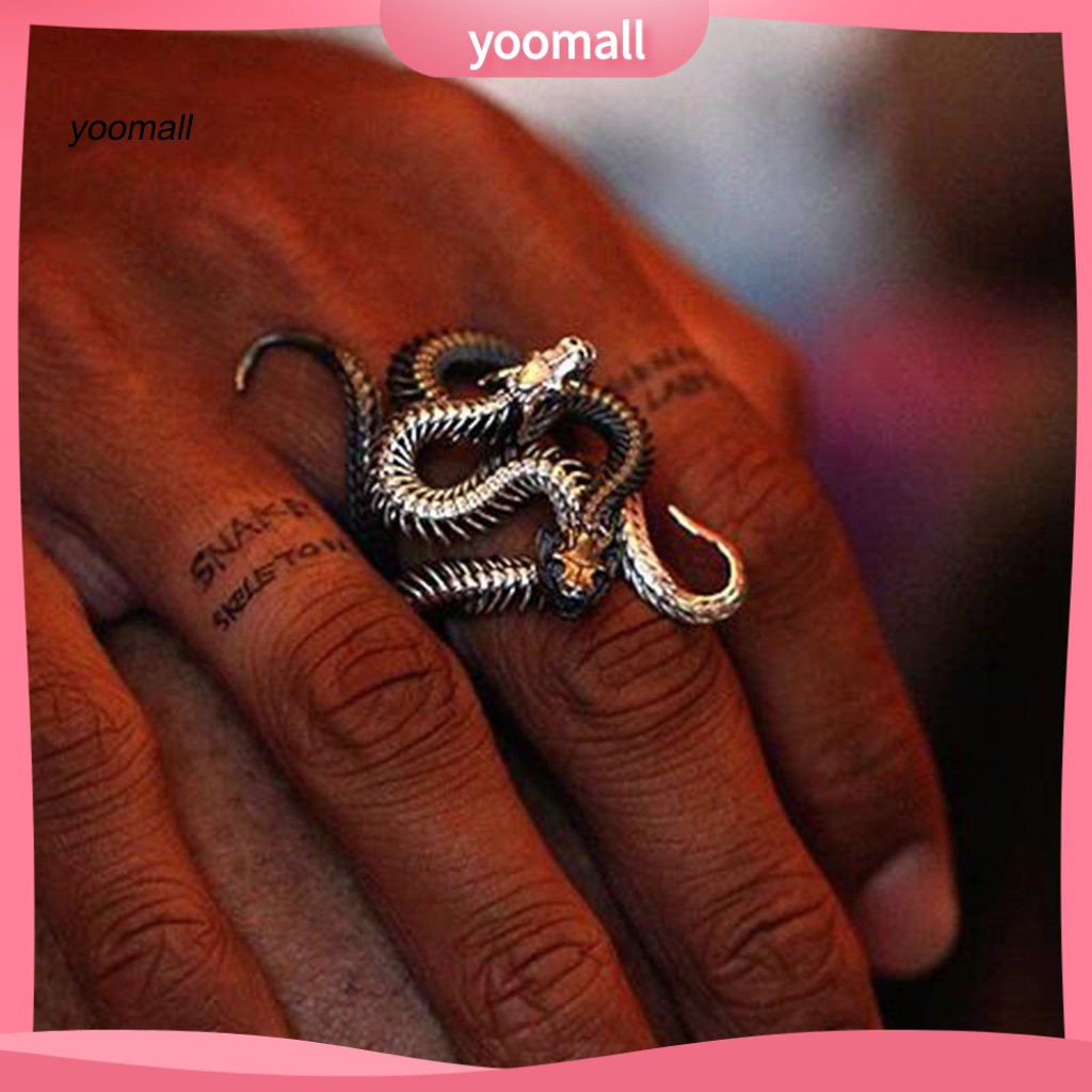 Set 2 Nhẫn Đồng Hình Rắn Màu Sắc Tùy Chỉnh Thời Trang Cho Nam
