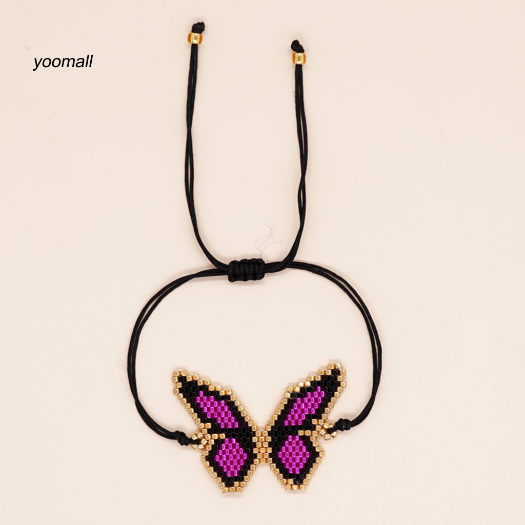 Yo / Vòng Đeo Tay Xỏ Hạt Hình Học Thủ Công Có Thể Điều Chỉnh Trang Trí Tinh Tế Phong Cách Bohemian Dành Cho Nữ