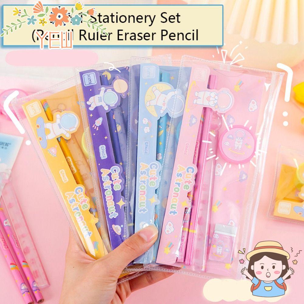 Bộ Gôm Bút Chì Bằng Nhựa Di Động Tiện Dụng Cho Học Sinh