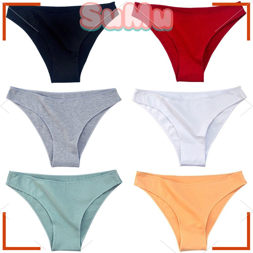 Quần Lót Cotton Lưng Thấp Co Giãn Màu Sắc Đơn Giản Thoải Mái