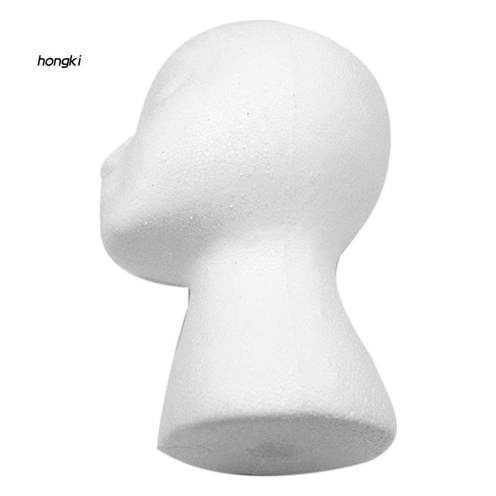 Mô Hình Đầu Ma Nơ Canh Nữ Bằng Xốp Kèm Giá Đỡ Trưng Bày Tóc Giả / Mũ