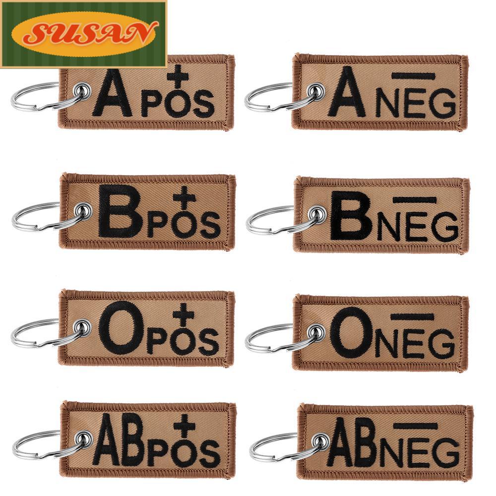 Móc Khóa Vải Thêu Chữ SUSANS Blood Type Thời Trang