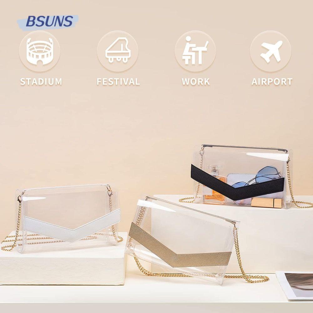 BSUNS Túi Đeo Chéo Trong Suốt Cỡ Lớn Unisex