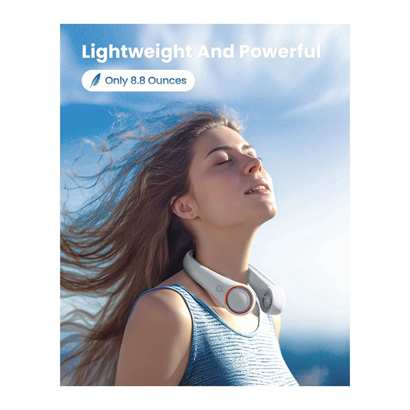 Quạt Làm Mát Đeo Cổ 3 Tốc Độ Nhỏ Gọn Có Thể Sạc Lại Dành Cho Đi Du Lịch