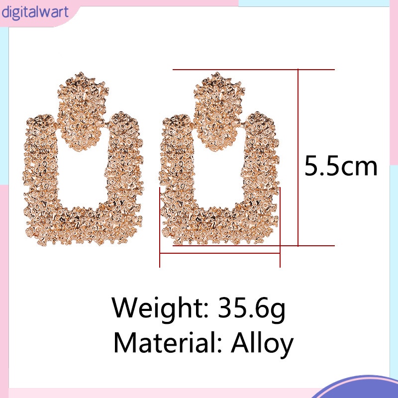 Bông Tai Hình Vuông Bằng Kim Loại Đơn Giản Thời Trang Dành Cho Nữ