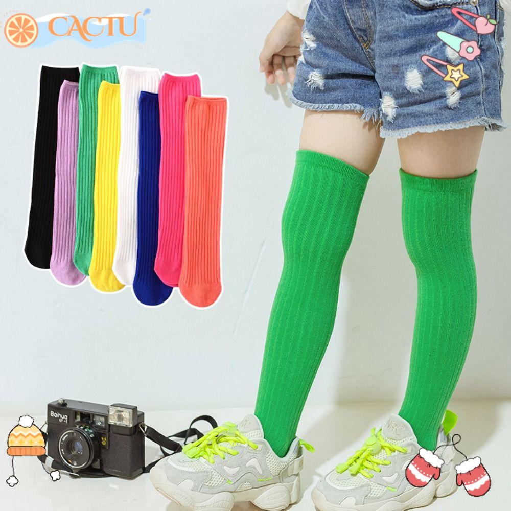 CACTU Vớ Giữ Ấm Cao Đến Đầu Gối Bằng Vải Cotton Dễ Thương Dành Cho Bé 3-12 Tuổi
