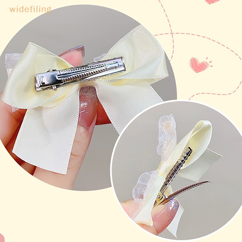 Kẹp Tóc Đính Nơ Lưới Thời Trang Ngọt Ngào Cho Bé Gái