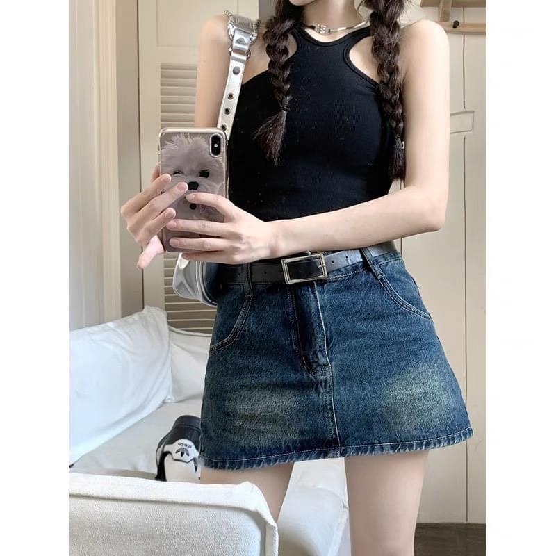 Chân váy jean chữ A, dáng Y2K BASIC CẠP CAO TÔN DÁNG