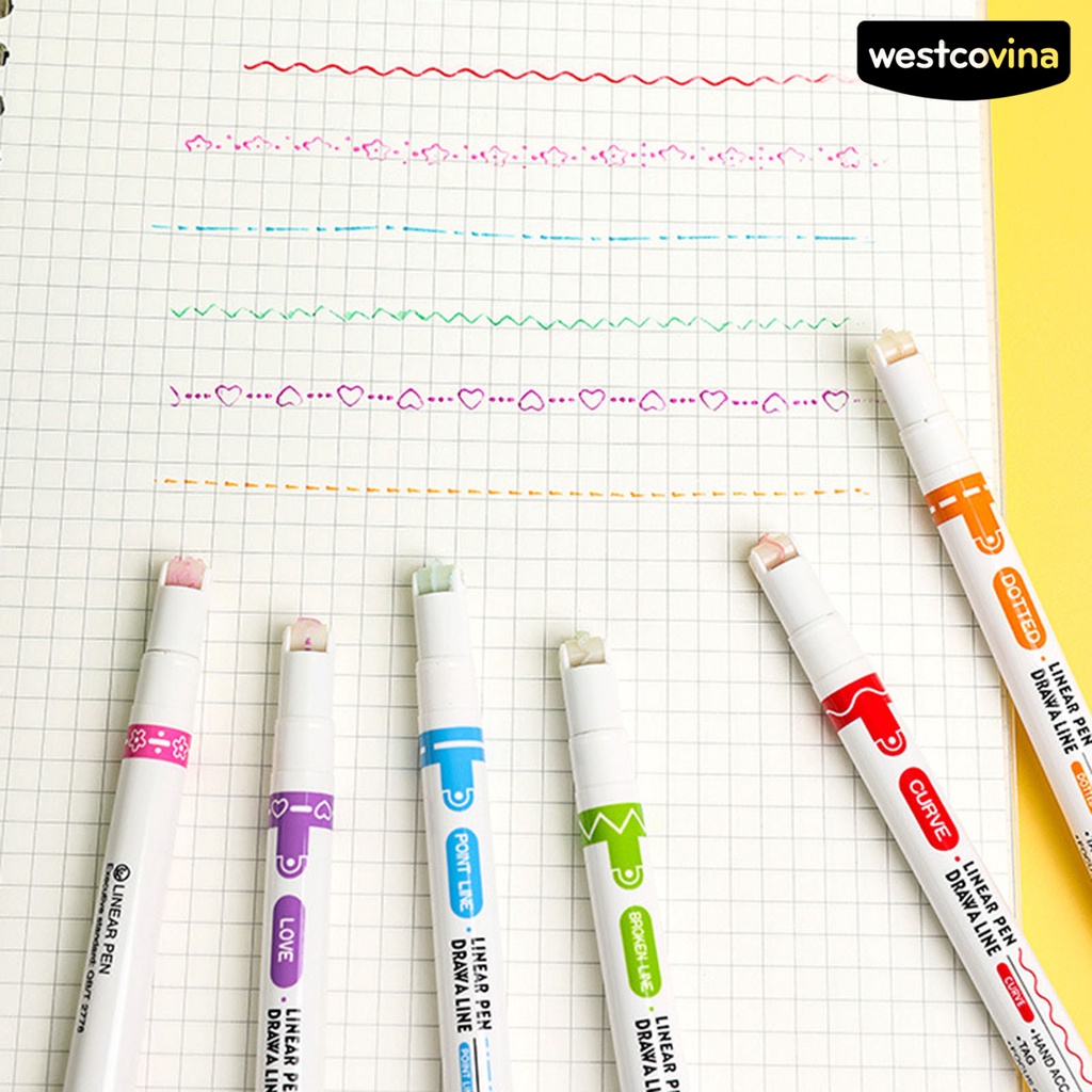 [WSTN]✎Set 8 Bút Kẻ Mắt Hai Đầu Khô Nhanh Đa Năng