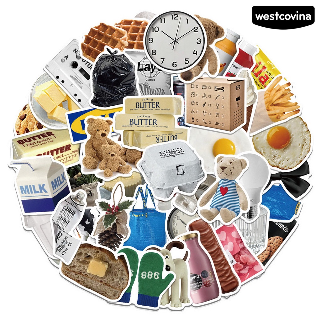 [WSTN]✎Bộ 50 Miếng Dán Họa Tiết Hoạt Hình Bằng PVC Chống Thấm Nước Trang Trí Ván Trượt DIY